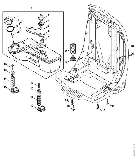 Blasgeräte (BG, BR) BR 450 Kraftstofftank, AV-System der Marke Stihl