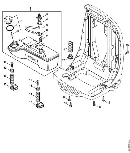 Blasgeräte (BG, BR) BR 450 Kraftstofftank, AV-System der Marke Stihl