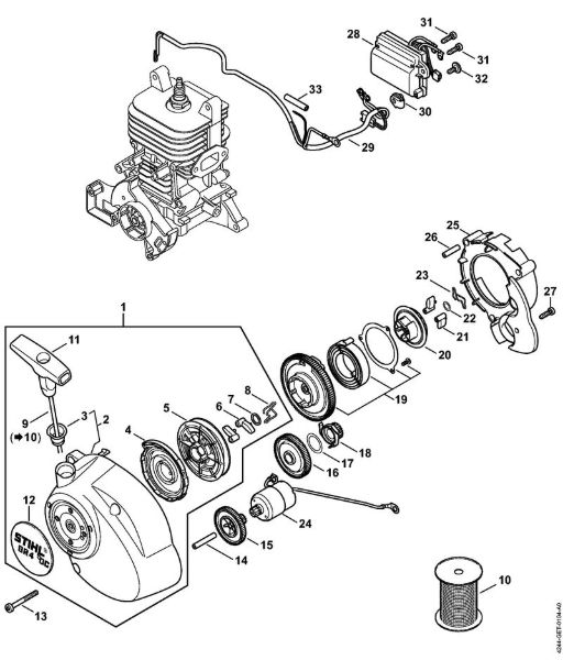 Blasgeräte (BG, BR) BR 450 C-EF Anwerfvorrichtung BR 450 C der Marke Stihl