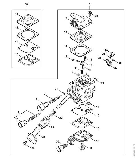 Blasgeräte (BG, BR) BR 450 C-EF Vergaser C1Q-S209 der Marke Stihl
