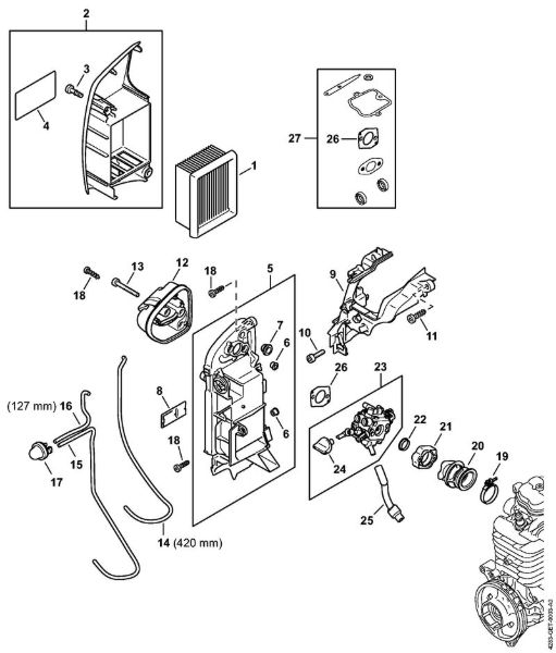Blasgeräte (BG, BR) BR 800 C-E Luftfilter, Krümmer der Marke Stihl