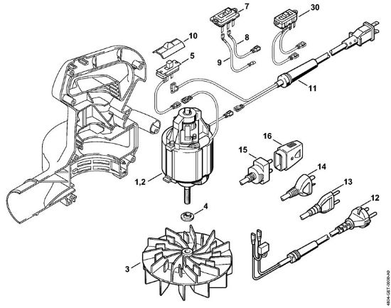 Elektro-Blasgeräte (BE, BGE) BE 55 Elektromotor BE 55 der Marke Stihl