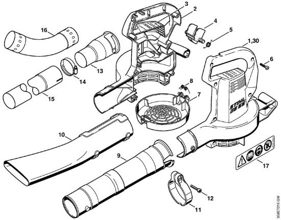 Elektro-Blasgeräte (BE, BGE) BE 55 Gehäuse BE 55 der Marke Stihl