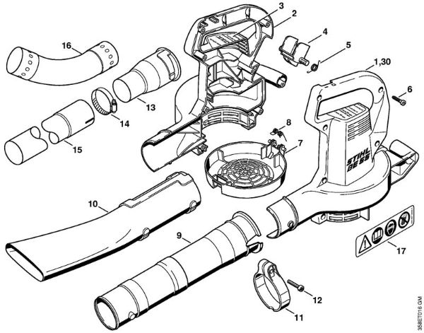Elektro-Blasgeräte (BE, BGE) BE 55 Gehäuse BE 55 der Marke Stihl