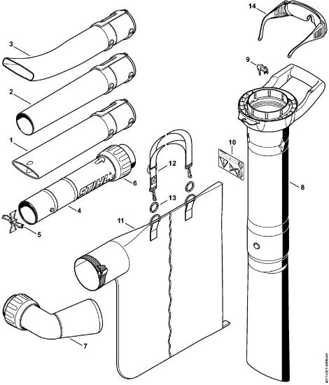Elektro-Blasgeräte (BE, BGE) BGE 71 Düse, Saugeinrichtung der Marke Stihl