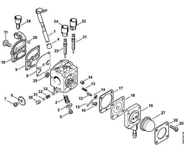 Saughäcksler (SH) SH 55 Vergaser C1Q-S68 der Marke Stihl