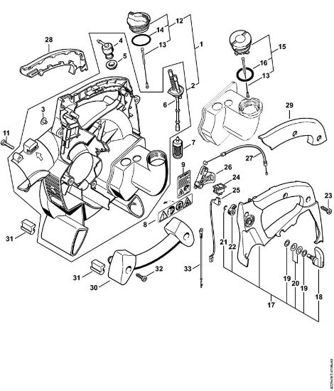 Saughäcksler (SH) SH 85 Gebläsegehäuse innen SH 85 (04.2001), (45.2001), (18.2002) der Marke Stihl