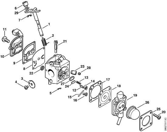 Saughäcksler (SH) SH 85 Vergaser C1Q-S55 (04.2001) der Marke Stihl