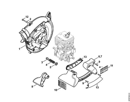 Saughäcksler (SH) SH 86 C-E D Gebläsegehäuse innen SH 86 der Marke Stihl