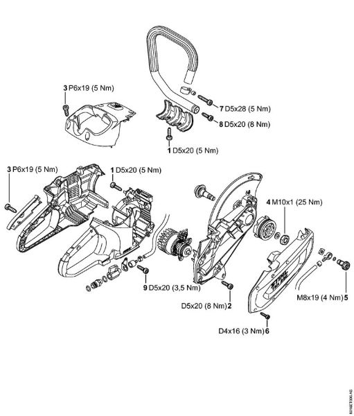 Akku-Trennschleifer (TSA) TSA 230 Anziehdrehmomente der Marke Stihl