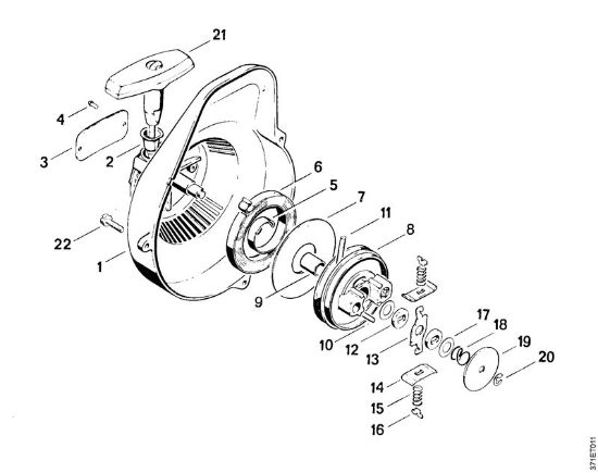 Trennschleifer (TS) TS 08 S Anwerfvorrichtung   8 959 330 der Marke Stihl