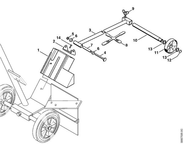 Trennschleifer (TS) TS 350 Führungswagen, Satz Schnittrichtungsanzeige der Marke Stihl