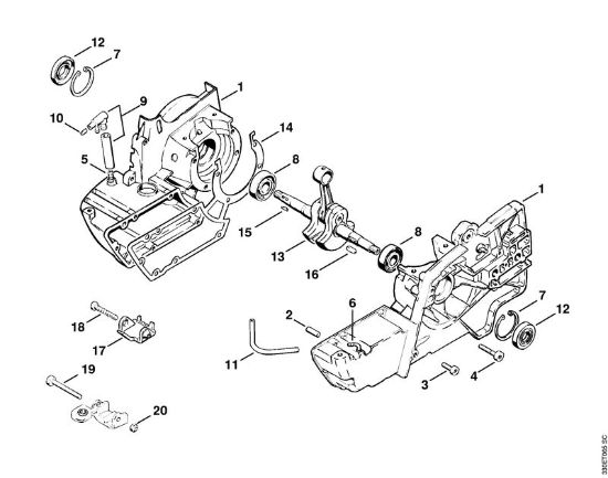 Trennschleifer (TS) TS 350 Kurbelgehäuse der Marke Stihl