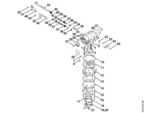 Trennschleifer (TS) TS 350 Vergaser HL-371 der Marke Stihl