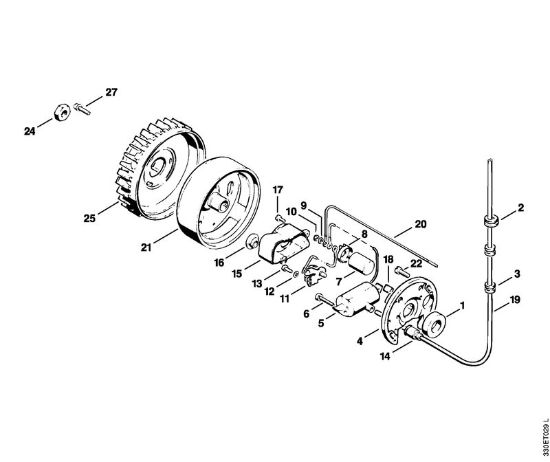 Trennschleifer (TS) TS 350 Zündanlage   X 13 927 613 (04.1985) der Marke Stihl