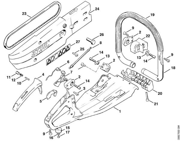 Trennschleifer (TS) TS 350 AVE Griffrahmen, Griffrohr der Marke Stihl