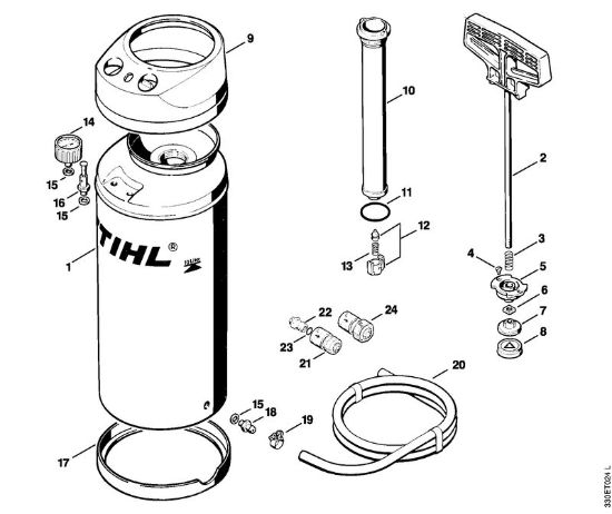 Trennschleifer (TS) TS 360 Druckwasserbehälter (23.1996) der Marke Stihl