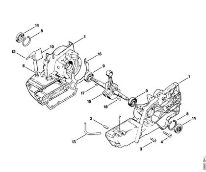 Trennschleifer (TS) TS 360 Kurbelgehäuse der Marke Stihl