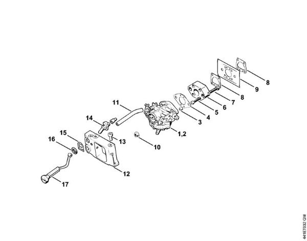 Trennschleifer (TS) TS 360 Vergaser, Adapter der Marke Stihl