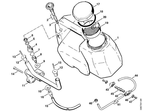 Trennschleifer (TS) TS 400 Wasserbehälter der Marke Stihl