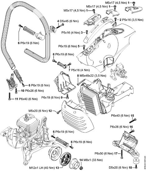 Trennschleifer (TS) TS 410 Anziehdrehmomente der Marke Stihl
