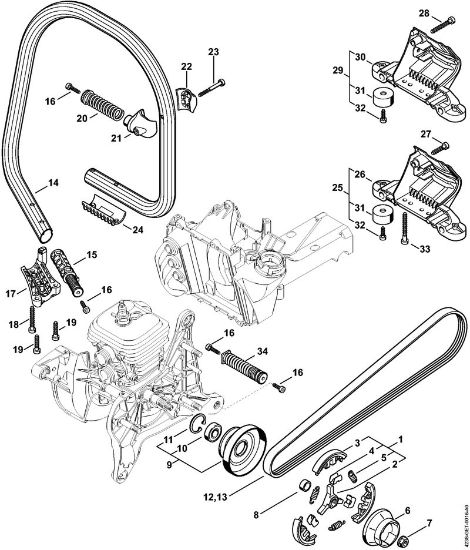 Trennschleifer (TS) TS 410 Kupplung, Griffrohr der Marke Stihl