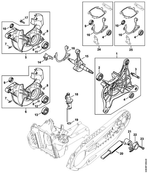 Trennschleifer (TS) TS 410 Kurbelgehäuse der Marke Stihl