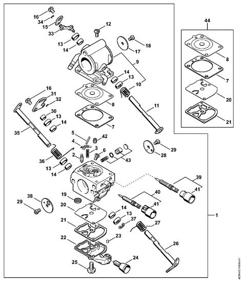 Trennschleifer (TS) TS 410 Vergaser 4238/03 der Marke Stihl