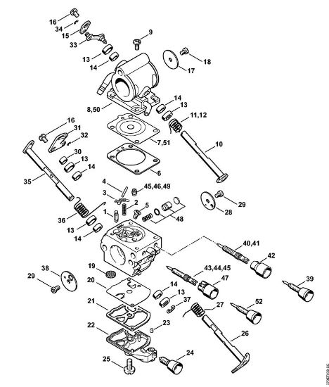 Trennschleifer (TS) TS 410 Vergaser C1Q-S118, C1Q-167 der Marke Stihl
