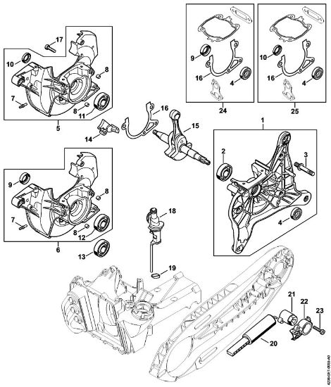 Trennschleifer (TS) TS 410-A Kurbelgehäuse der Marke Stihl