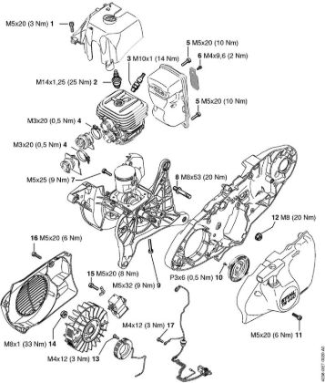 Trennschleifer (TS) TS 440-A Anziehdrehmomente der Marke Stihl