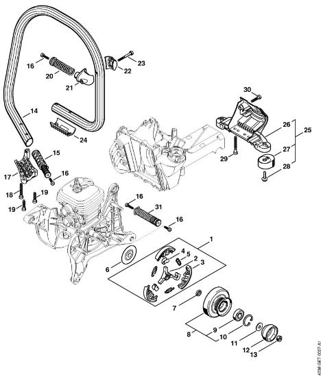 Trennschleifer (TS) TS 440-A Kupplung, Griffrohr der Marke Stihl