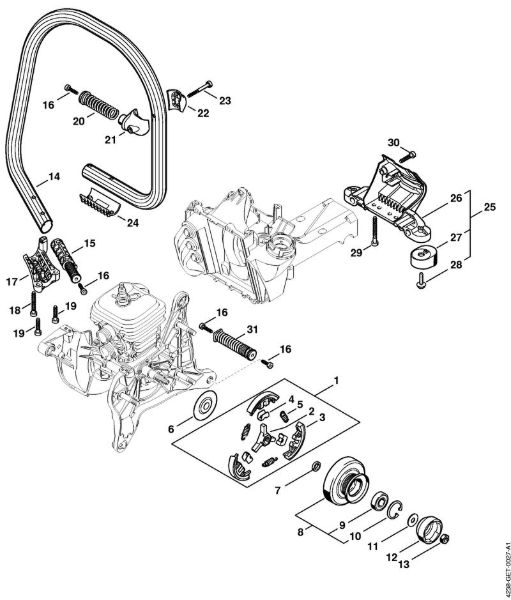 Trennschleifer (TS) TS 440-A Kupplung, Griffrohr der Marke Stihl