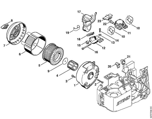 Trennschleifer (TS) TS 460 Luftfilter der Marke Stihl