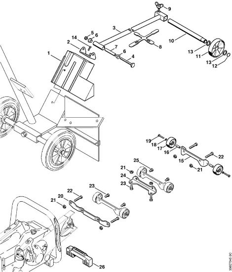 Trennschleifer (TS) TS 460 Satz Schnittrichtungsanzeige, Anbausatz Räder der Marke Stihl