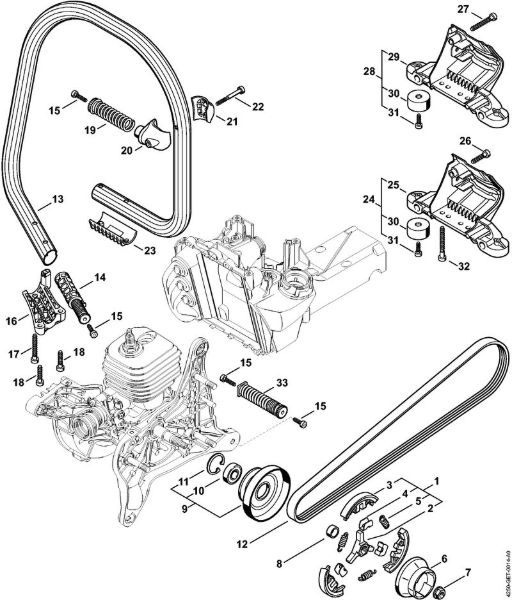 Trennschleifer (TS) TS 480i-A Kupplung, Griffrohr der Marke Stihl