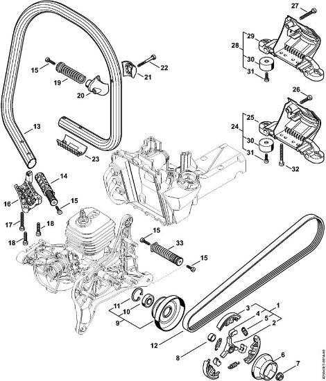 Trennschleifer (TS) TS 500i-A Kupplung, Griffrohr der Marke Stihl