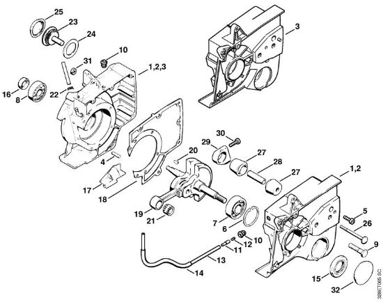 Trennschleifer (TS) TS 510 Kurbelgehäuse der Marke Stihl