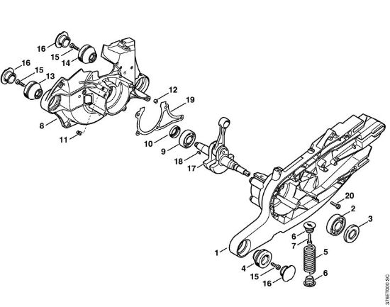 Trennschleifer (TS) TS 700 Kurbelgehäuse der Marke Stihl