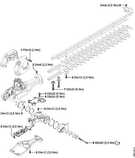 Akku-Heckenschneider (HLA) HLA 85 Anziehdrehmomente der Marke Stihl