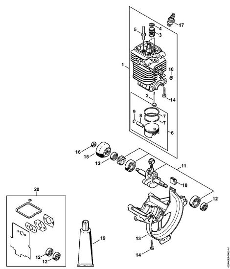 Heckenschneider (HL) HL 100 Zylinder, Kurbelwanne der Marke Stihl