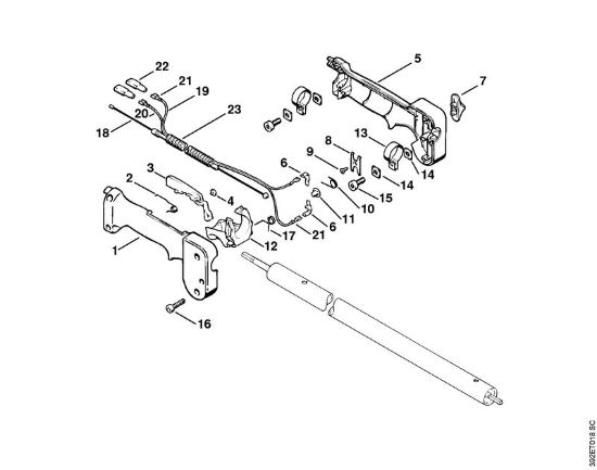 Heckenschneider (HL) HL 75 Handgriff   X 36 959 794 (37.1997) der Marke Stihl