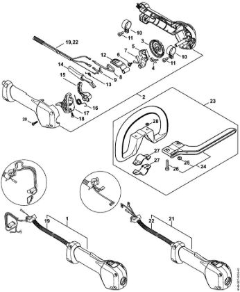 Heckenschneider (HL) HL 92 C-E Bedienungsgriff der Marke Stihl