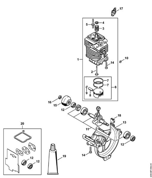 Heckenschneider (HL) HL 95 K Zylinder, Kurbelwanne der Marke Stihl