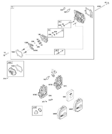 B&S - 08â  08P502-0013-H1 A - Luftfilter, Zylinderkopf, Dichtungssatz der Marke Stihl