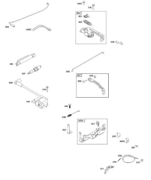 B&S - 08â  08P502-0024-H1 B - Magnetanker, Bedienelemente, elektrische Anlage, Reglerfeder, Zündung, Zündkerze der Marke Stihl