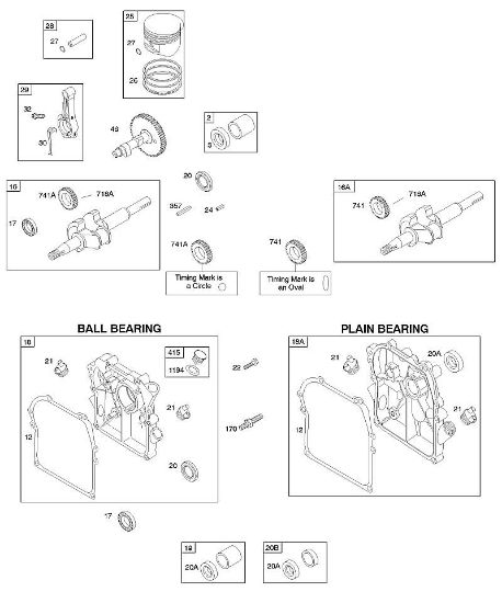 B&S - 09â  091212-1230-B1 C - Nockenwelle, Kurbelgehäuseabdeckung/-sumpf, Kurbelwelle, Kolben/Kolbenringe/Pleuel der Marke Stihl