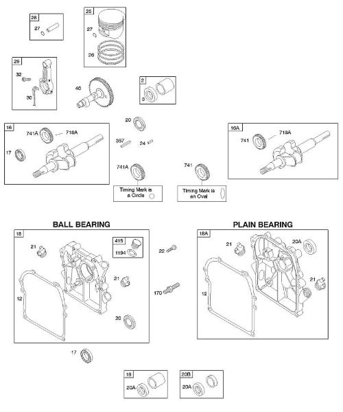 B&S - 09â  091212-1230-B1 C - Nockenwelle, Kurbelgehäuseabdeckung/-sumpf, Kurbelwelle, Kolben/Kolbenringe/Pleuel der Marke Stihl