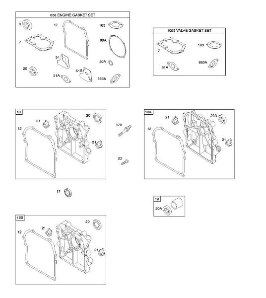 B&S - 09â  093312-0182-B1 F - Kurbelgehäuseabdeckung/-sumpf, Dichtungssatz â€‘ Motor, Dichtungssatz â€‘ Ventil der Marke Stihl