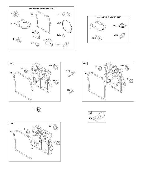 B&S - 09â  093312-1182-B1 F - Kurbelgehäuseabdeckung/-sumpf, Dichtungssatz â€‘ Motor, Dichtungssatz â€‘ Ventil der Marke Stihl